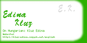 edina kluz business card